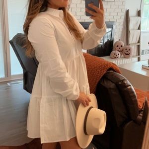 NEED MY LOVE BUTTON-FRONT TIERED MINI DRESS